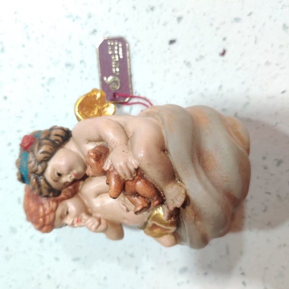 Vintage Savelli ROMA Ceramic  Cherub Angels Ornament Teddy Bear And Secret HTF - Picture 3 of 11